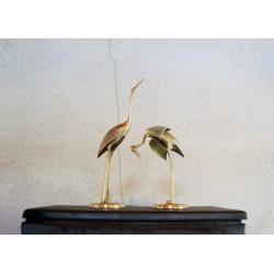 Dansande tranor i mässing / Vintage figuriner